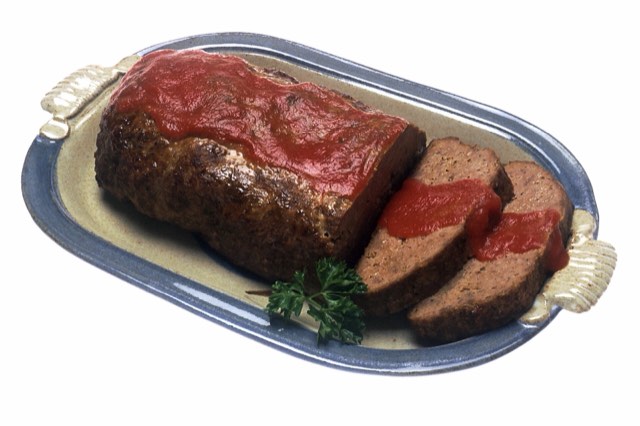 A homestyle meatloaf with tomato-ketchup glaze