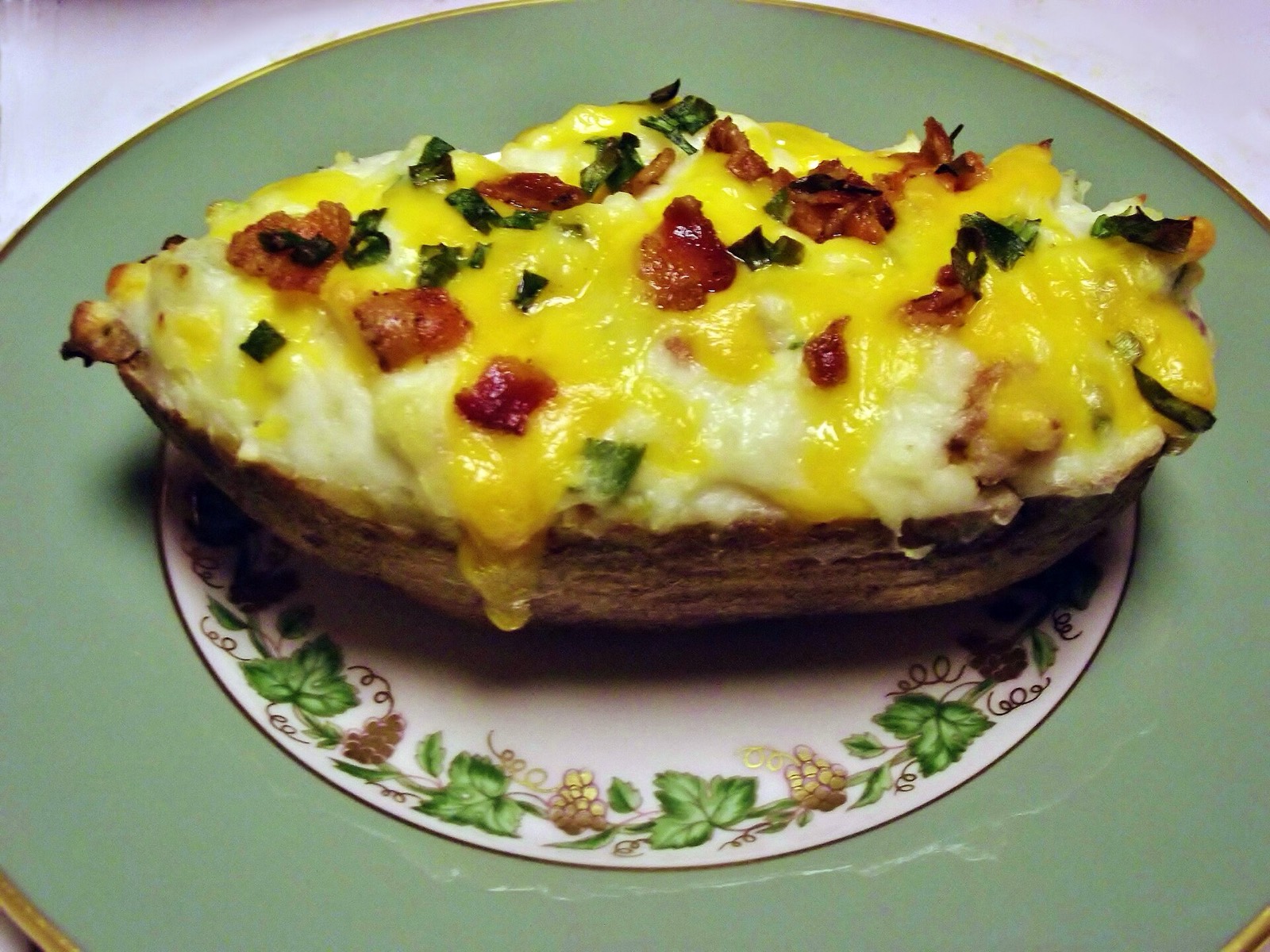 Twice-baked potatoes piled high with cheese filling